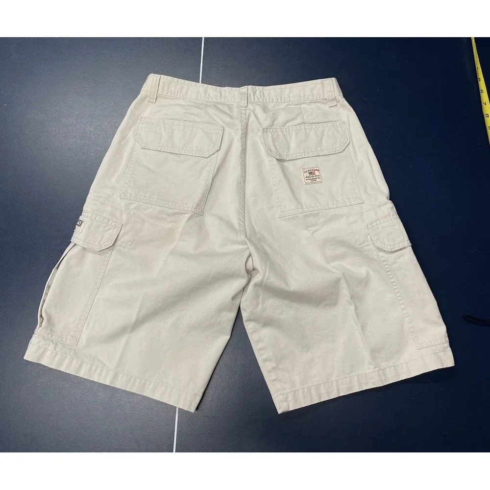 Vintage Y2K Baggy Tan US Polo Assn Cargo Carpenter Shorts Size 30